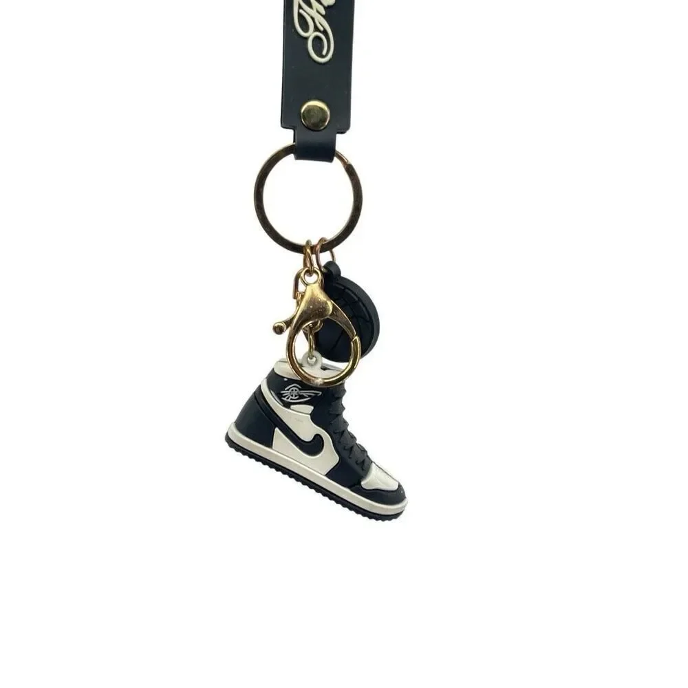 Forever Sports Nike Jordan 01 Sneaker Keychain | Black Basketball Shoe Key Ring